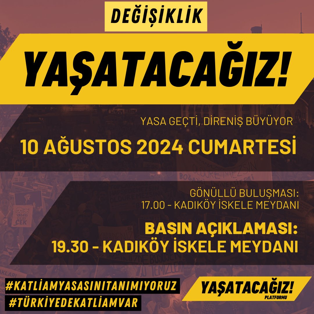 yasatacagizp's tweet photo. Katliam Yasası kabul edileli bir hafta olmuşken Niğde ve Altındağ gibi ülkenin çeşitli yerlerinden katliam haberleri geliyor.
Ölümde ısrar edenlere karşı yerinde YAŞATACAĞIZ!
Güneşten korunmak için şapkanı, şemsiyeni al gel! 👒☂️
#KatliamYasasınıTanımıyoruz
#TürkiyedeKatliamVar https://t.co/QMZNYBuqu0