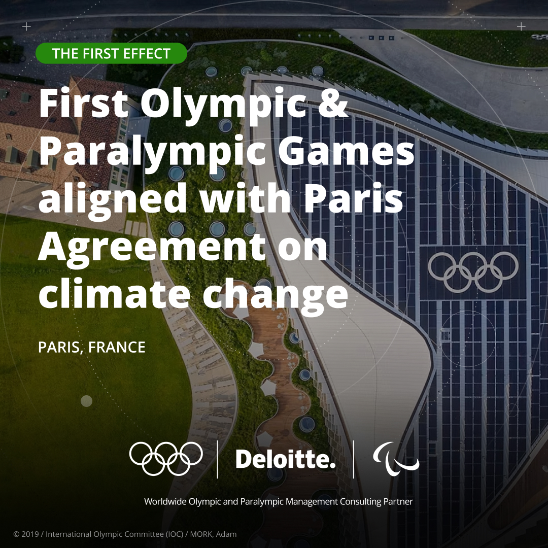 Deloitte's tweet photo. #Paris2024 is the first Olympic & Paralympic Games aligned with the Paris Agreement on climate change. To achieve its goals, Paris and the IOC worked together to build less and build smarter. #TheFirstEffect is tracking the impact it will have on the world https://t.co/ygzso9DVcu https://t.co/wp9x2eXlOW