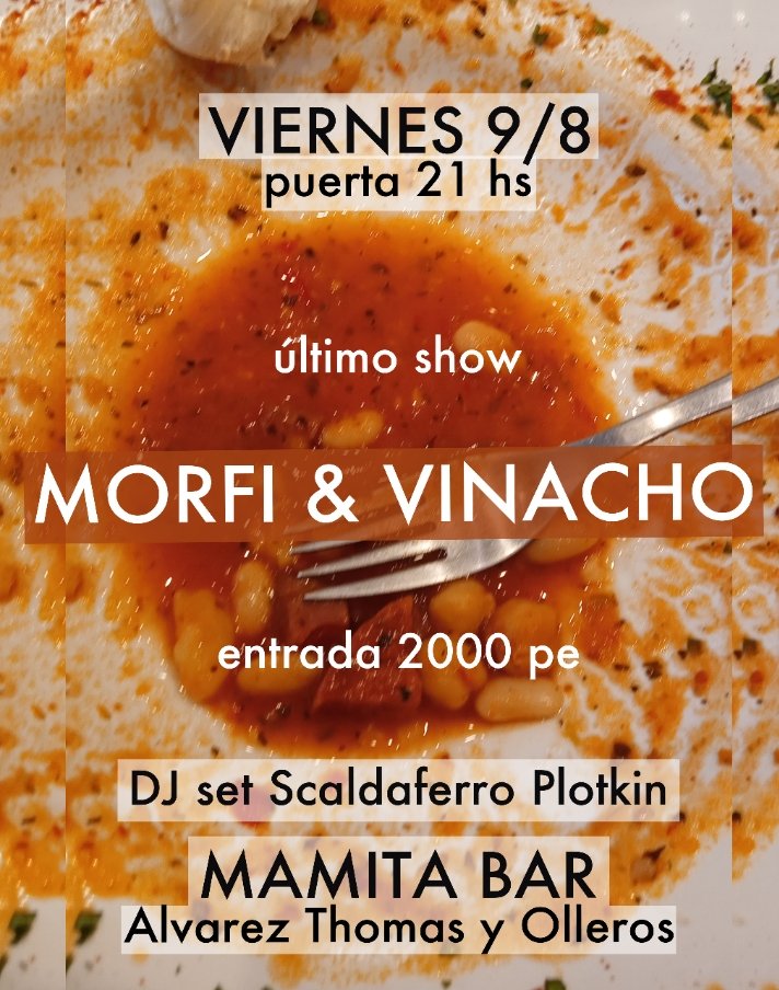 En un rato tocamos con Morfi &amp; Vinacho en Mamita Bar; si andás por Chacarita, Palermo o Colegiales y no venís, no existís (a no ser que seas un capalber y vayas a ver a <a href="/ana_capalbo/">Ann</a>