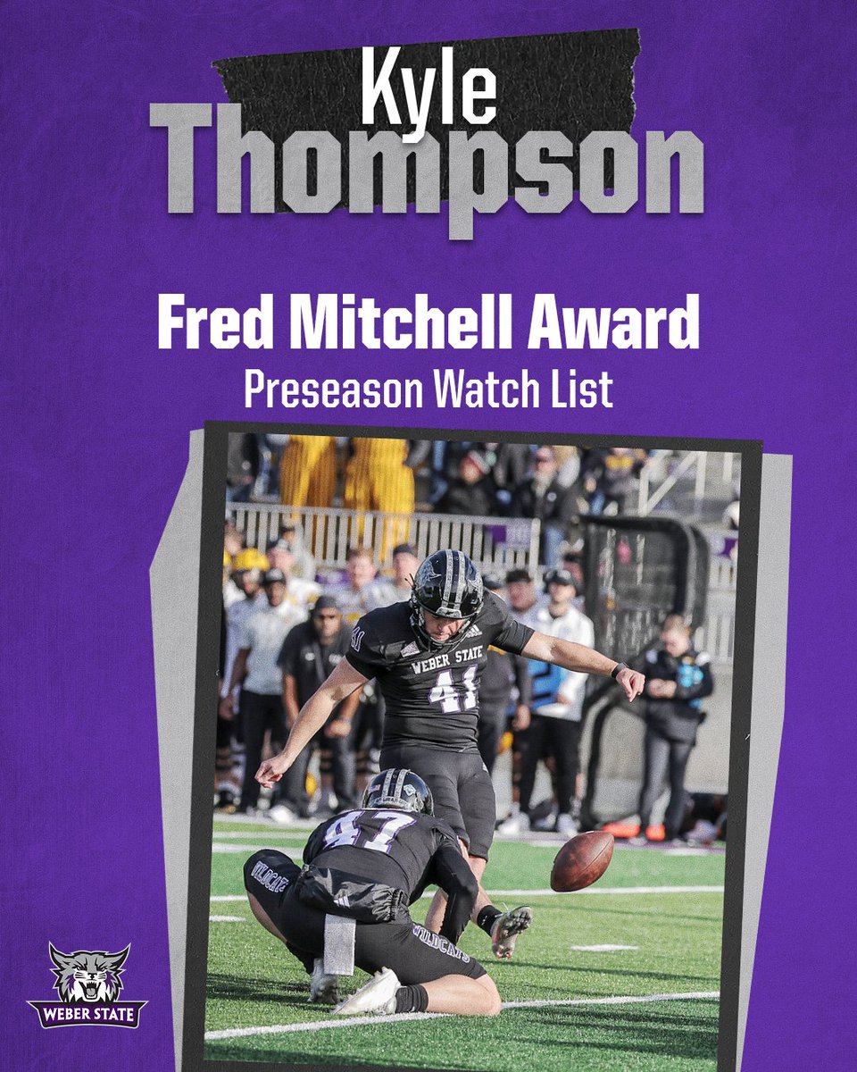 Weber State’s Kyle Thompson has been named to the Fred Mitchell Award preseason watch list, which is presented annually to the nation’s top place-kicker! 

👏 <a href="/KTHO37/">Kyle Thompson</a>