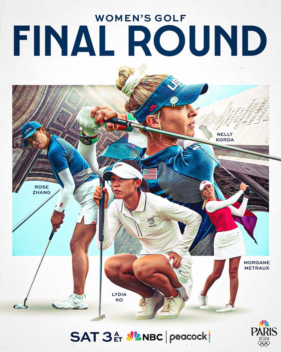 Golf Channel (@golfchannel) on Twitter photo Who will take home GOLD in women's golf? π€
Final round coverage begins at 3A ET on Golf Channel and Peacock. #ParisOlympics Who will take home GOLD in women's golf? π€
Final round coverage begins at 3A ET on Golf Channel and Peacock. #ParisOlympics