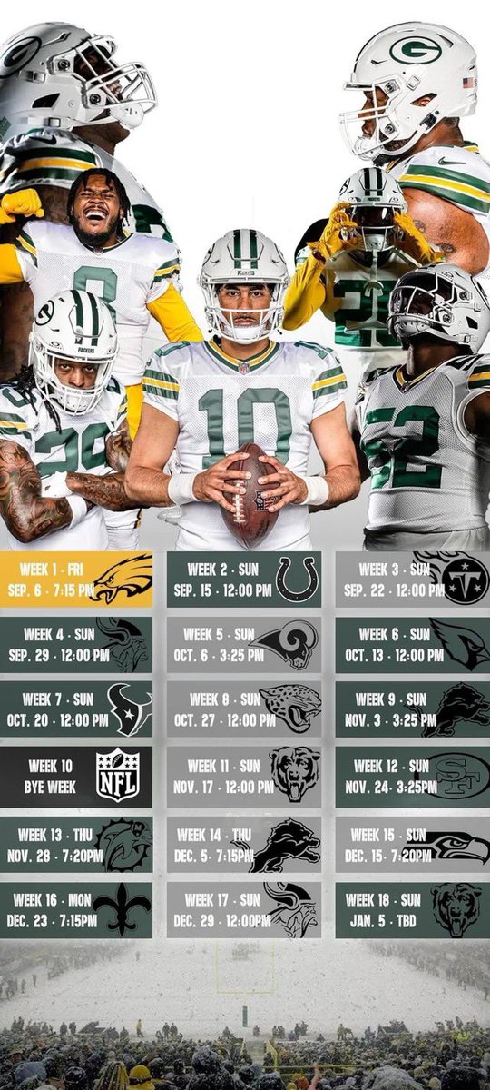 thoppe2411's tweet photo. Annual packer schedule tweet (cc: @mwagner24 @RecDiggity) https://t.co/YdVTgLf4tr