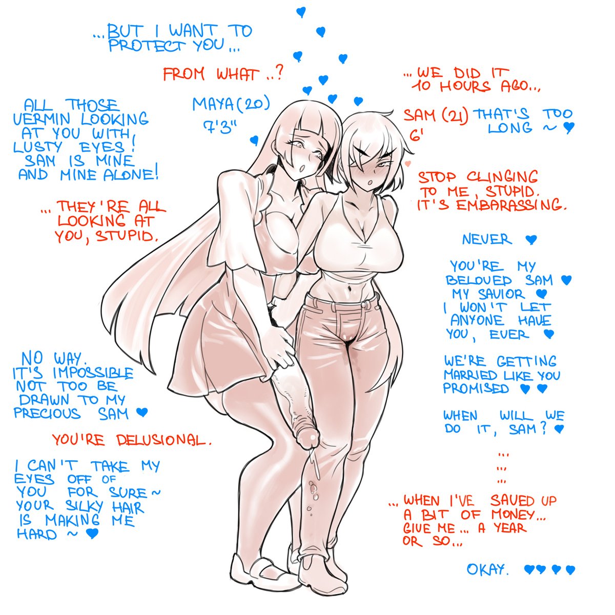 I've drawn a little story about childhood friends falling in love.