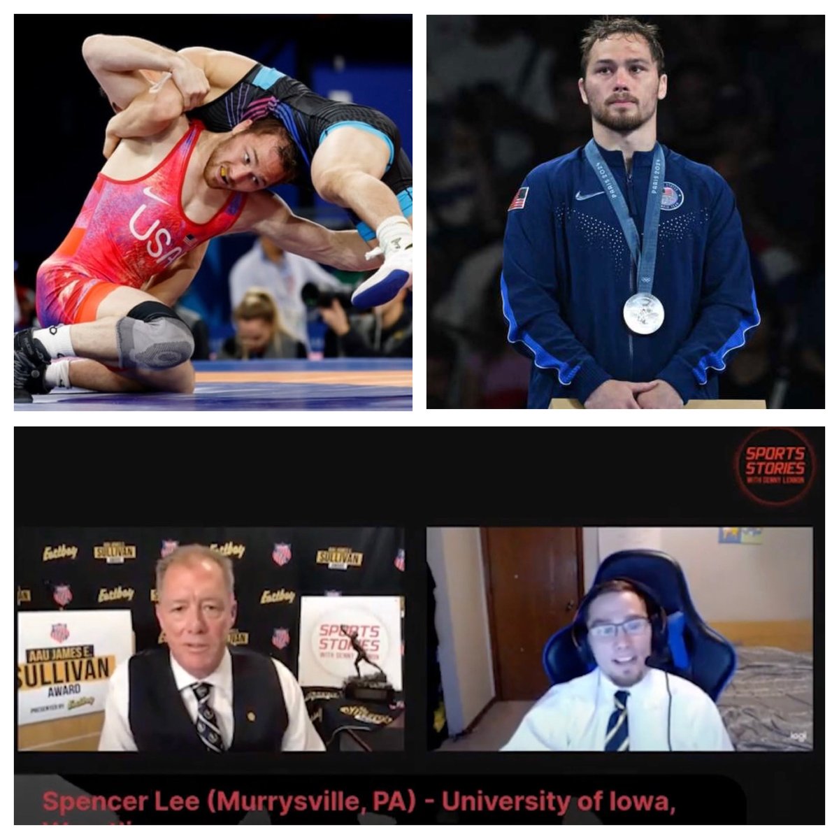 #SSDLNews - USA 57kg Freestyle wrestler ⁦<a href="/LeeSpencerlee36/">Spencer Lee</a>⁩ - Spencer Lee (Murrysville, PA) won the Silver Medal at the Paris Olympic Games. Lee, a 3x NCAA Champion at ⁦Iowa, was the winner of the 90th AAU Sullivan Award in 2020.