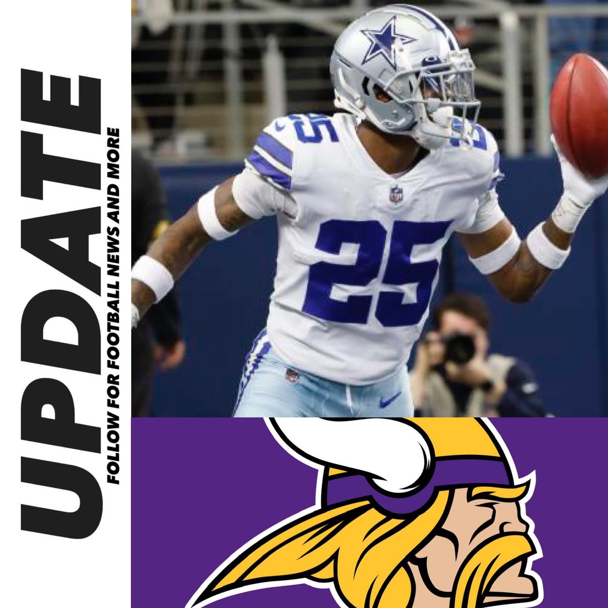 jasrifootball's tweet photo. The #Cowboys are finalizing trading CB Nahshon Wright to the #Vikings for CB Andrew Booth, per @TomPelissero https://t.co/8iaR5p5Qmg