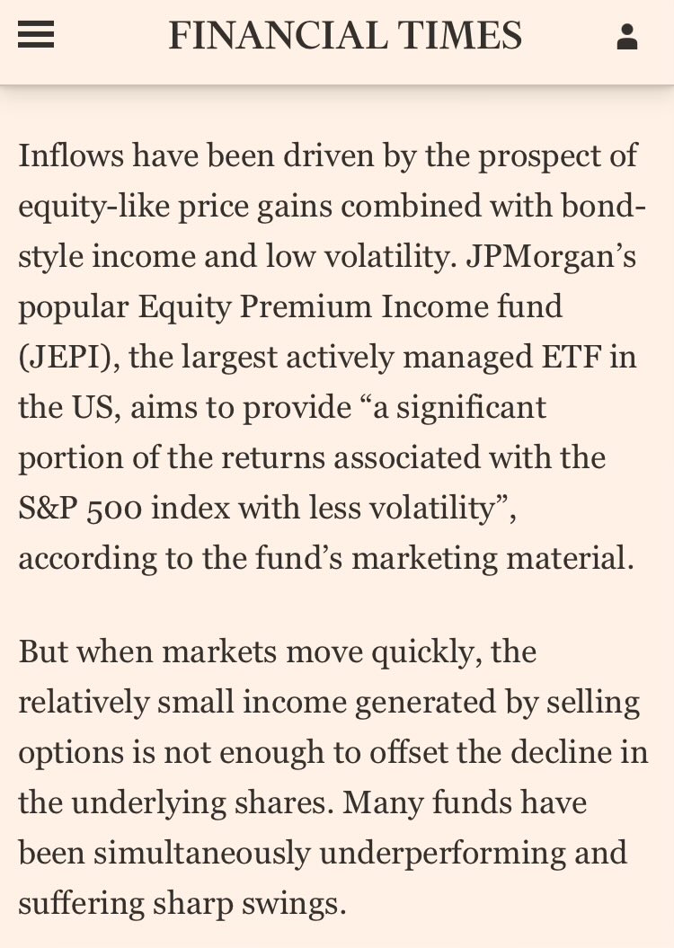 Benjamin Felix (@benjaminwfelix) on Twitter photo Covered calls: most of the downside risk of stocks without all the upside. 
Why do people want this? Covered calls: most of the downside risk of stocks without all the upside. 
Why do people want this?