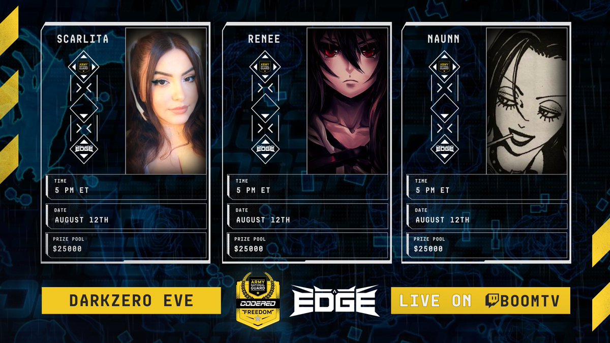 Welcome <a href="/DarkZeroGG/">DarkZero</a> Eve to the Code Freedom: The Edge!

<a href="/scarlitaTTV/">Scarlet</a> // <a href="/reneehopeblasy/">renee</a> // @naunniie