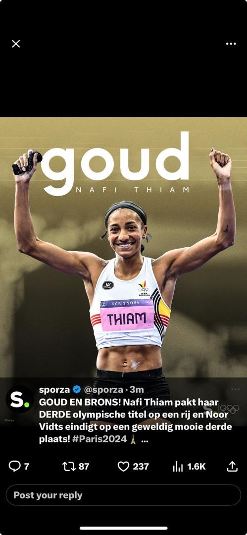 Toutes mes félicitations à Nafissatou Thiam pour cette brillante médaille d Or!!