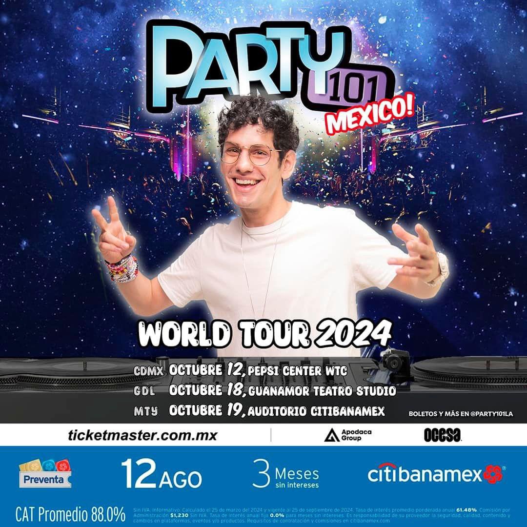 Ticket el Hámster 🐹 (@ticketelhamster) on Twitter photo 🚨Party 101 vuelve a México en octubre!
📍CDMX, GDL & MTY! 👇🏼
🎫P. Citibanamex 12 de agosto 11 AM
🎫Venta General 13 de agosto 11 AM
#party101 <a href="/ApodacaGroup/">Apodaca Group</a> #tickethamster 🐹 🚨Party 101 vuelve a México en octubre!
📍CDMX, GDL & MTY! 👇🏼
🎫P. Citibanamex 12 de agosto 11 AM
🎫Venta General 13 de agosto 11 AM
#party101 <a href="/ApodacaGroup/">Apodaca Group</a> #tickethamster 🐹