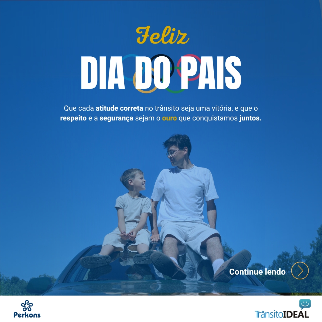 👨‍👦 Feliz dia dos Pais! 👨‍👧
Neste dia especial e em clima de jogos olímpicos viemos relembrar a todos os pais a importância direta na segurança de seus filhos. No Dia dos Pais, celebramos aqueles que são verdadeiros campeões no trânsito!o #TransitoIdeal #Paznotransito