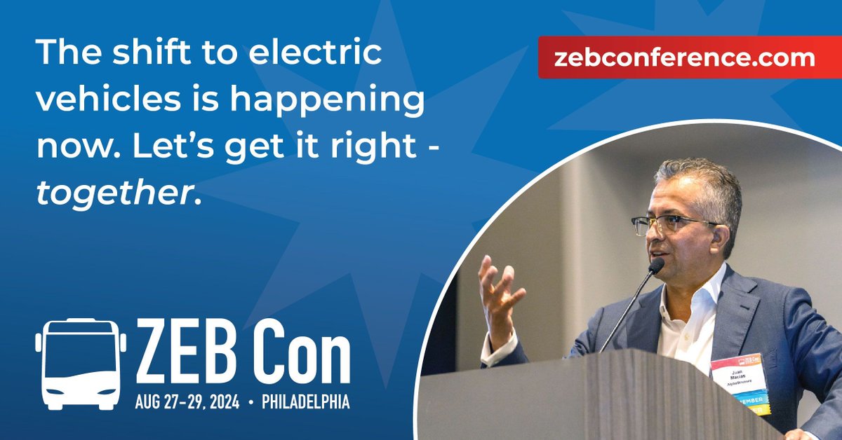 Join us in Philadelphia Aug. 27 - 29 for <a href="/ZEBConference/">ZEB Con</a>, the premier event for transportation professionals leading the charge to electrification. zebconference.com