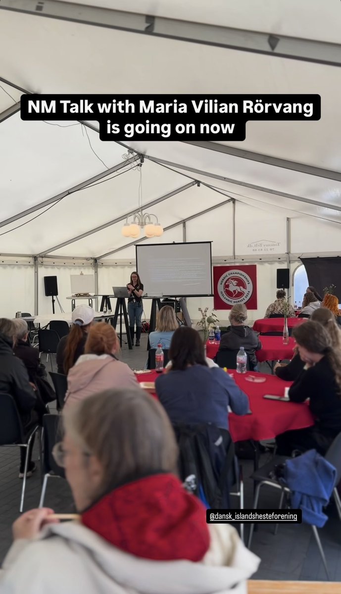 MariaRorvang's tweet photo. Had the chance to talk about the sensory abilities of horses today at the Nordic Championships of Icelandic horse riding 2024 🇩🇰🇳🇴🇮🇸🇸🇪🇫🇮🇫🇴
Thanks for the invitation and for the many good questions!
#icelandichorse #nm2024 #sensoryabilities #equitationscience https://t.co/2eNyfVEx95