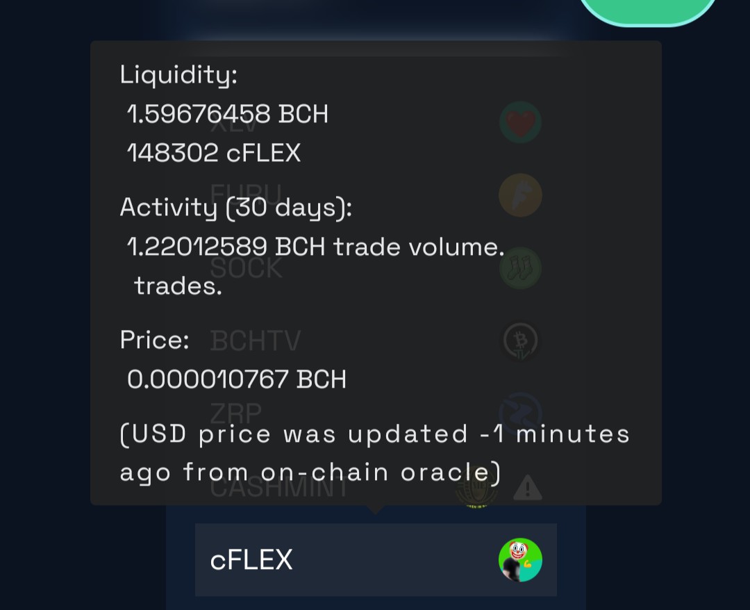 BitcoinCashTV's tweet photo. Todays #CashToken of the day is some real Degen Alpha:  @clownflexBCH 

This verified coin has been clownin on the Coinflex debacle since https://t.co/Ewb4dqEPPi launched and has the best chart on the whole site!

Be sure to follow them for occasional giveaways and get HONKIN! https://t.co/zJPiptcSoJ