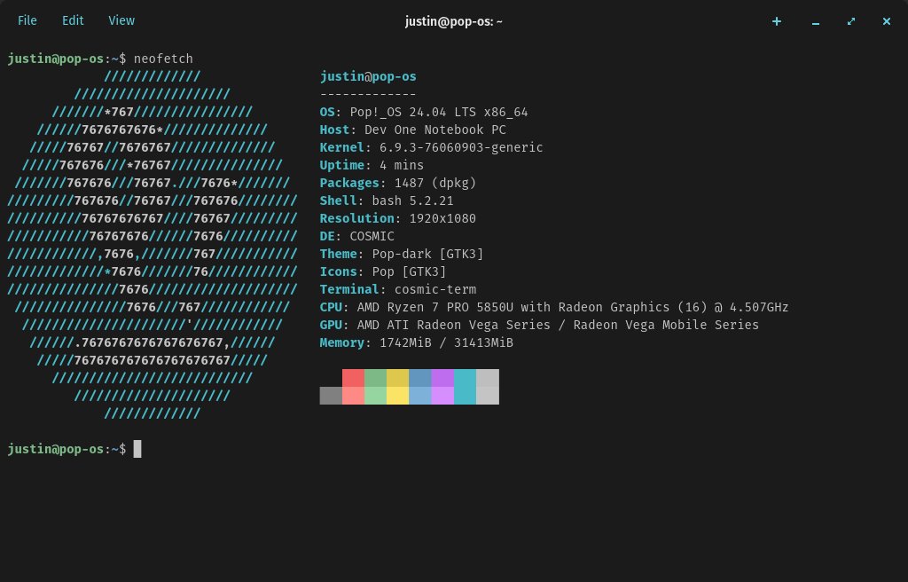 OptiplexPrime's tweet photo. Alright, got @system76  #COSMIC on the #DevOne. Time do some testing! https://t.co/mBuKYn5VJU