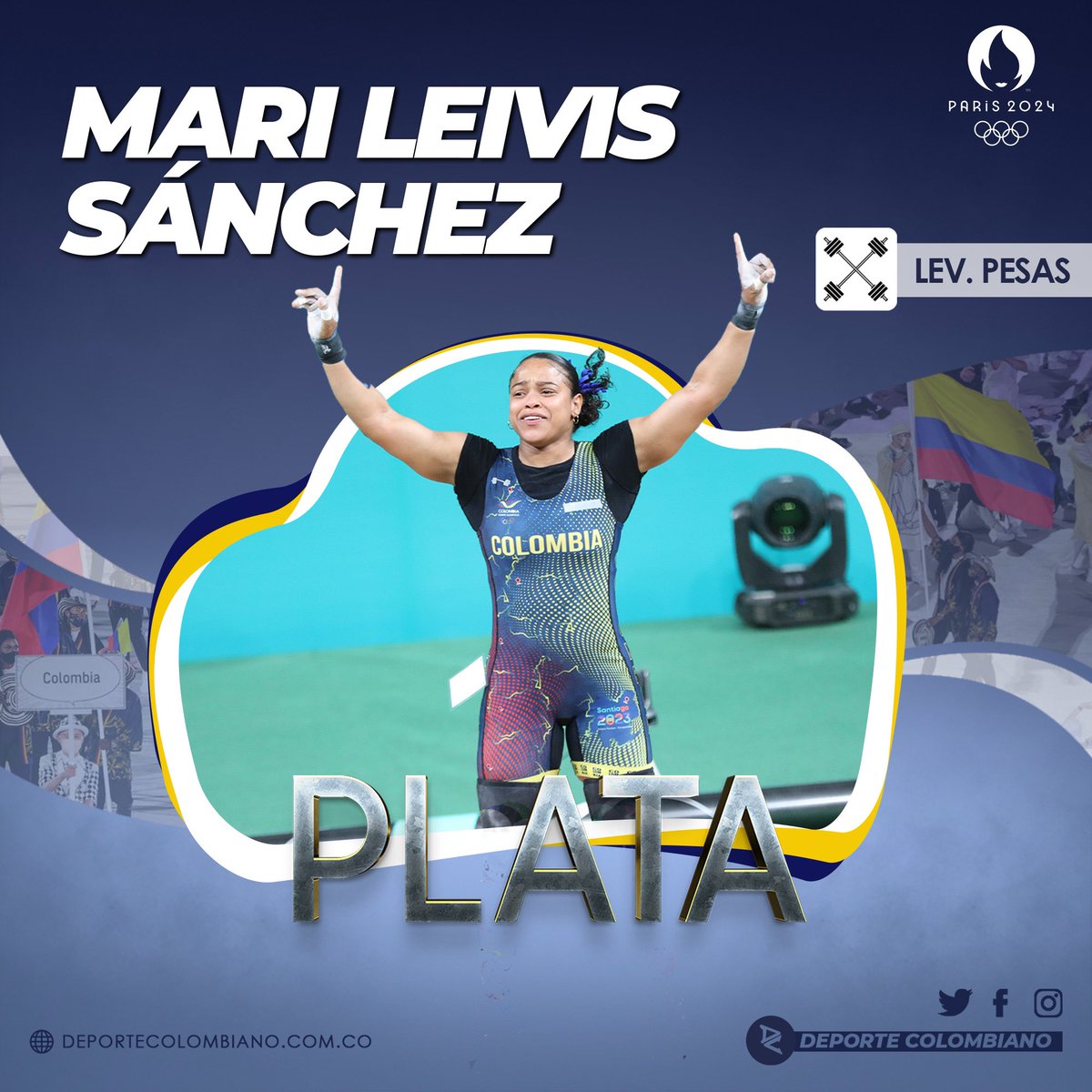 DeportColombia's tweet image. #Paris2024 | ¡SI COLOMBIA SI 😍! Medalla de plata para Colombia 🥈

GRITA SI GRITA. La colombiana Mari Sánchez consigue un total de 257kg en los 71kg para quedarse con la medalla de plata 🥈.

🥇 Olivia Reeves 🇺🇸 - 264kg
🥈 Mari Sánchez 🇨🇴 - 257kg
🥉 Angie Palacios 🇪🇨 - 256kg…