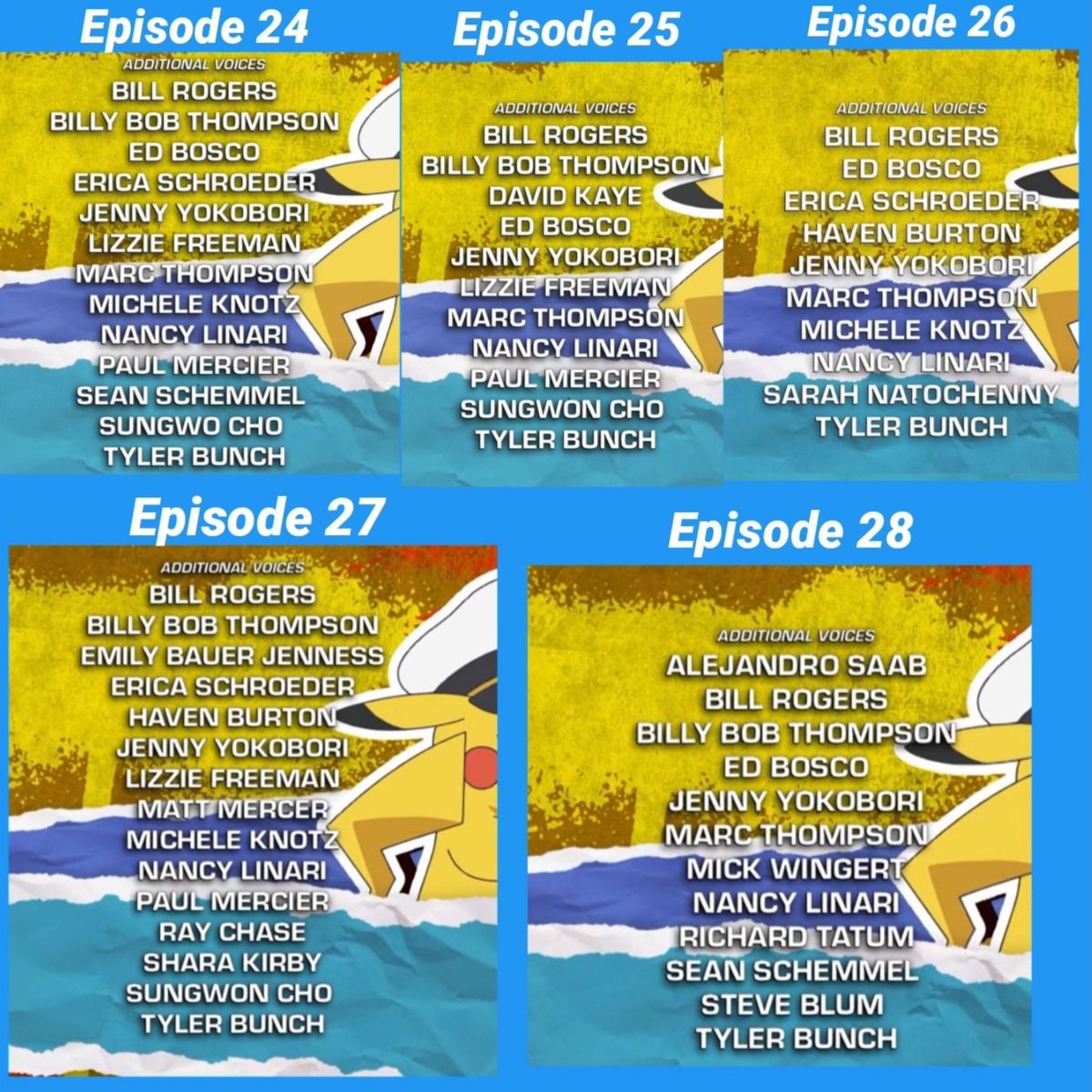 AlexCasswell's tweet image. Things are truly heating up with Batch Three of Pokémon Horizons.

@NancyLinari and @CaptainEhud join the crew for a bit, @BauerEmily, @SeanSchemmel, @jgriff_4real, @TaraSandsVO, @RayChase and @KaggyFilms all return and you'll be hearing @BillyBobThomps a lot as well.