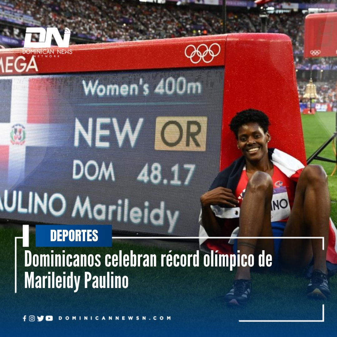 La velocista Marileidy Paulino hizo historia este viernes al ganar la medalla de oro y romper el récord olímpico en la final de los 400 metros de los Juegos Olímpicos de Paris 2024.

Ante esta victoria de Paulino toda República Dominicana se llena de algarabía y celebra por todo