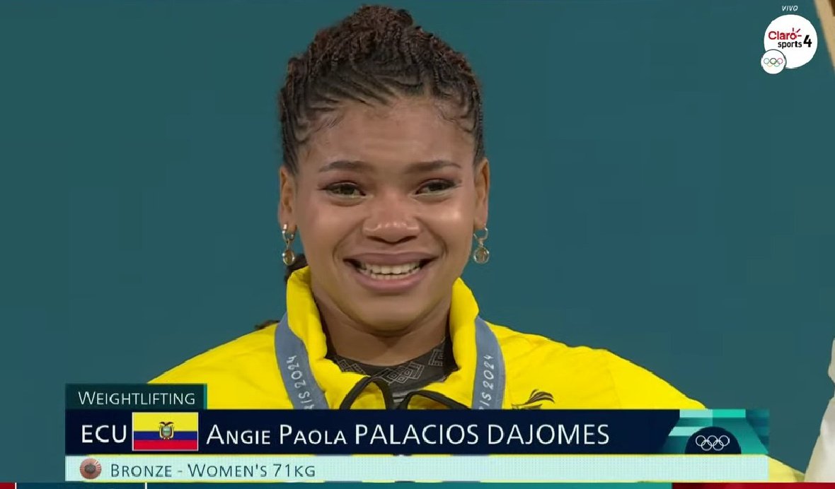 ¡Demostrando una vez más que las mujeres más fuertes del mundo están en Ecuador!

🏋️‍♀️ Angie Palacios Dajomes, medallista de 🥉 en Levantamiento de Pesas en <a href="/Paris2024/">Paris 2024</a>. 🇪🇨

#TricolorOlímpico