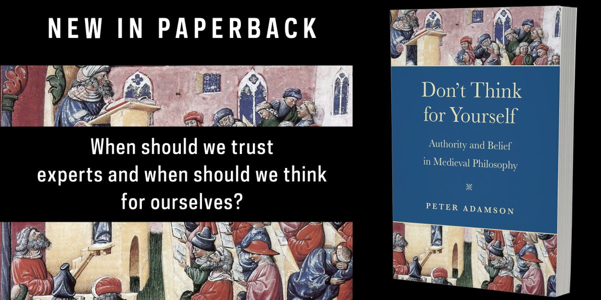 UNDPress's tweet photo. "As DON'T THINK FOR YOURSELF itself richly demonstrates, medieval attitudes towards questions of epistemic authority are much more complex and interesting than we might have initially supposed." ~Notre Dame Philosophical Reviews #NDPress #Epistemology https://t.co/8E9qCIbr26
