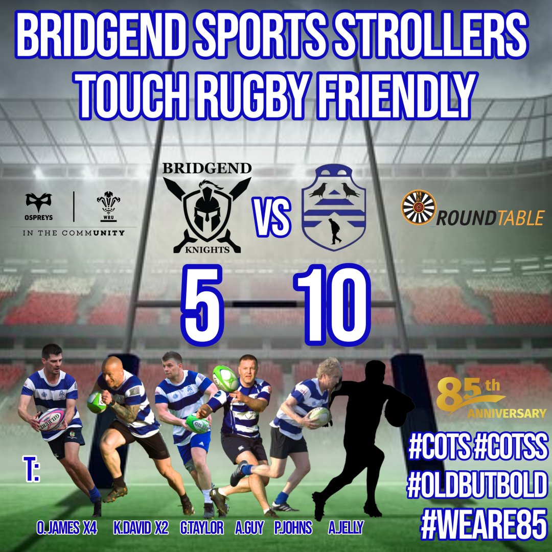 SportsStrollers's tweet image. A great night of Touch Rugby vs @Bridgendknights both sides giving debuts to new players this evening.

Strollers take the W.

🔵⚪️

#cots #cotss #oldbutbold #weare85
