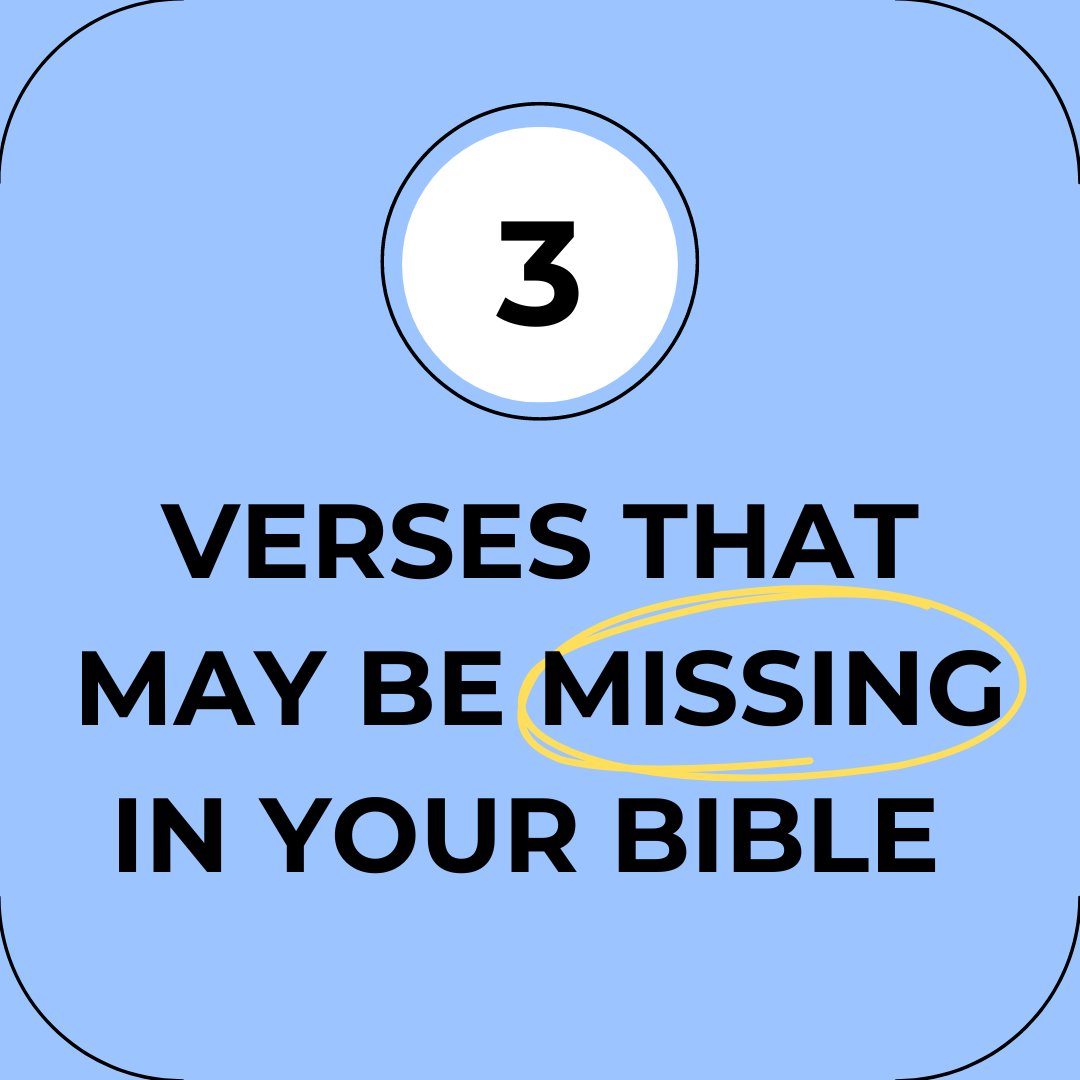 theB4NP's tweet image. Three verses that may be missing in your Bible... and why!

#textualcriticism #biblescholarship