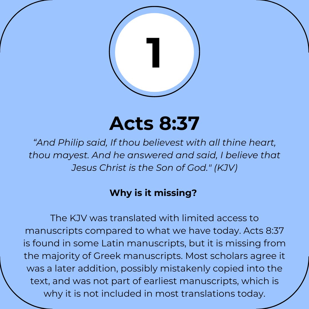 theB4NP's tweet image. Three verses that may be missing in your Bible... and why!

#textualcriticism #biblescholarship