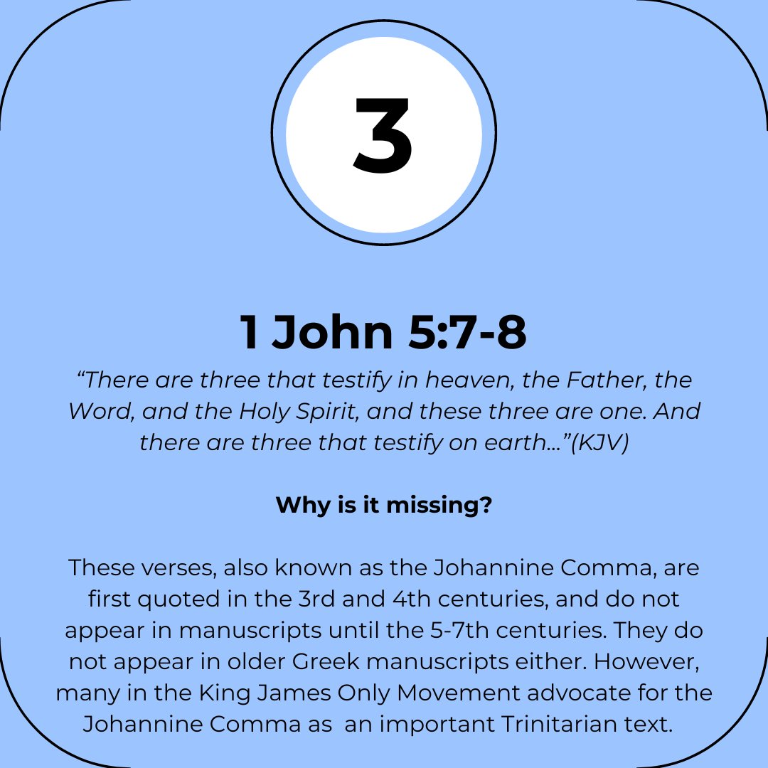 theB4NP's tweet image. Three verses that may be missing in your Bible... and why!

#textualcriticism #biblescholarship