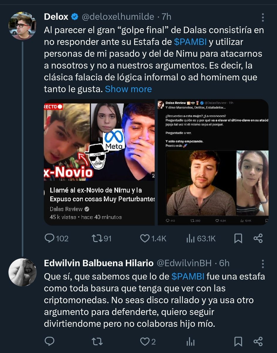 EdwilvinBH's tweet photo. @drayasmin Hola @drayasmin ¿Podrías mirar esto? ¿Sabes lo que opino? Delox está actuando de manera muy patética y penosa. En mi respuesta como puedes ver dije que #PAMBI si es una estafa pero que ya de otro argumento que ya la cosa está poniéndose aburrido y pum, me bloquea. Lamentable. https://t.co/6yWck9aQHg