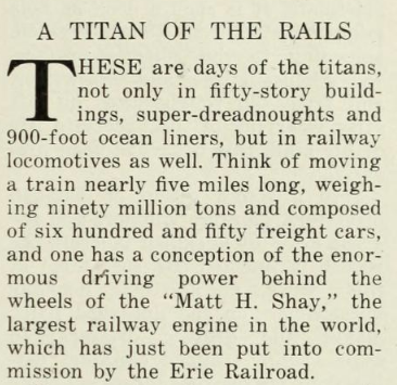iansherr's tweet photo. Your daily dose of how the misreading of a news story from over 100 years ago still impacts our perceptions of the world today:

The lede paints an impressive picture. But, the strongest trains of those days could only pull ~300 cars. How did this reporter get it so wrong? https://t.co/5ajgGnNKF2