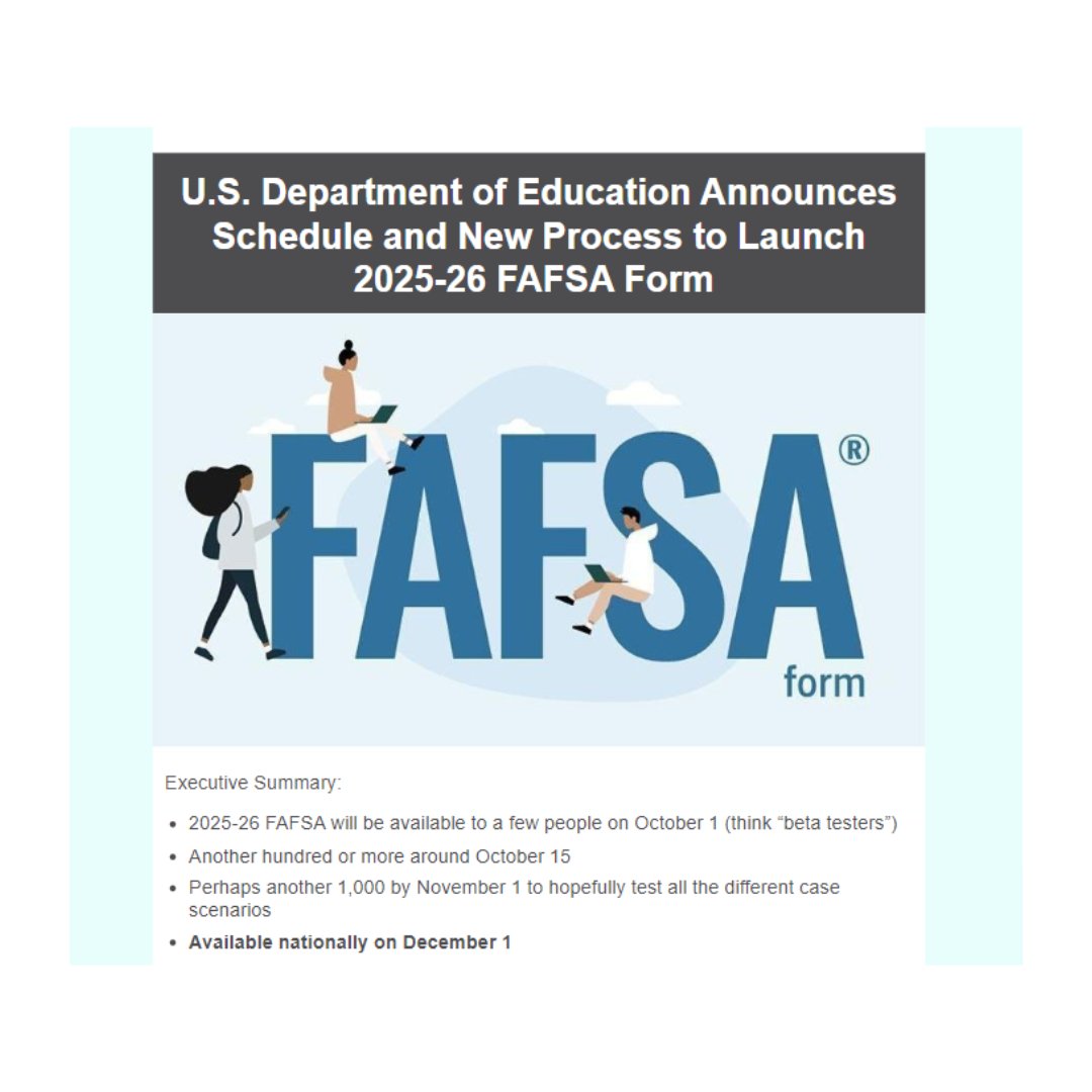 Have you heard? The new FAFSA process was just announced!
#2024FAFSA
