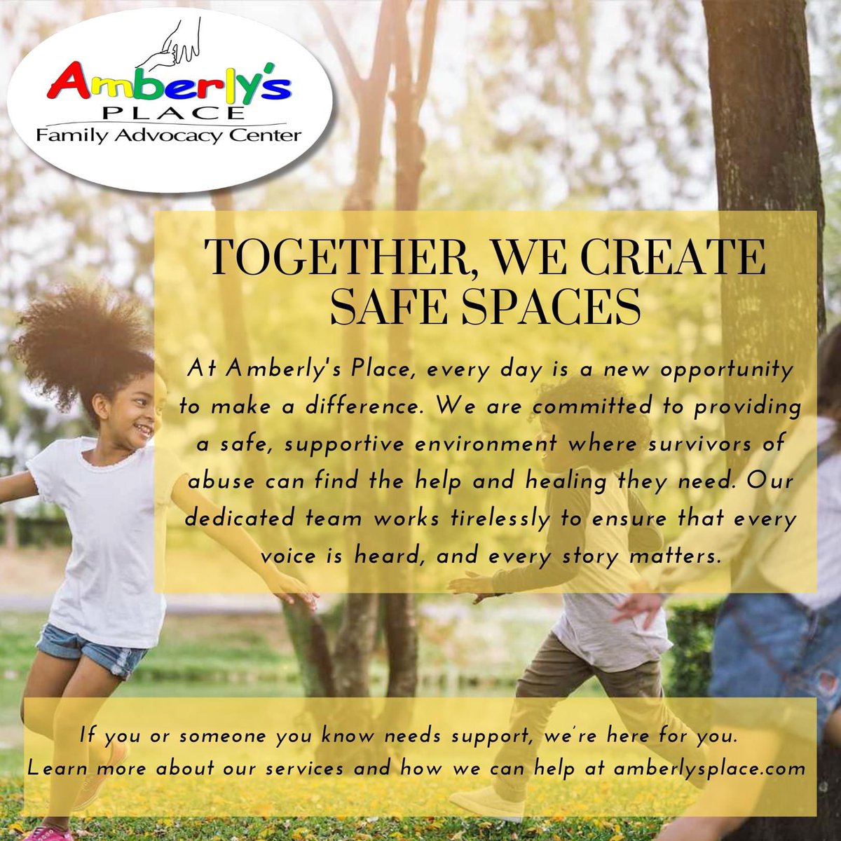 If you or someone you know needs support, we’re here for you. 
👉 Learn more about our services and how we can help: amberlysplace.com

#AmberlysPlace #FamilyAdvocacy #SupportSurvivors #HealingTogether #SafeSpaces