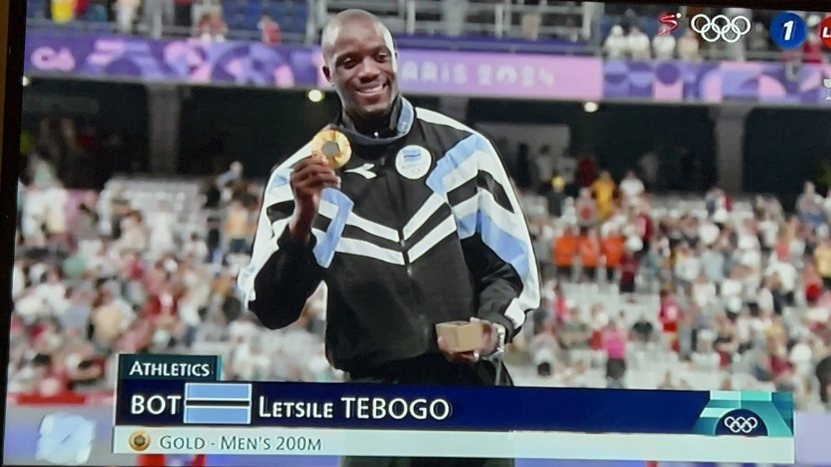 EverythingBW66's tweet photo. Every country in the world may have simultaneously  listened to the Botswana National anthem for the first time ever. “Fatshe leno la Rona.” Proud! #TeamBw #Paris2024 #LetsileTebogo https://t.co/SsSmpABtvc