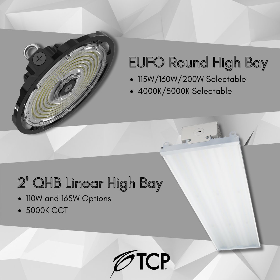 TCPLighting's tweet image. Brighten up your space without breaking the bank! Perfect for any commercial or industrial setting, our round and linear high bays are now available at unbeatable prices. Don&apos;t delay - contact your TCP rep for more info today!