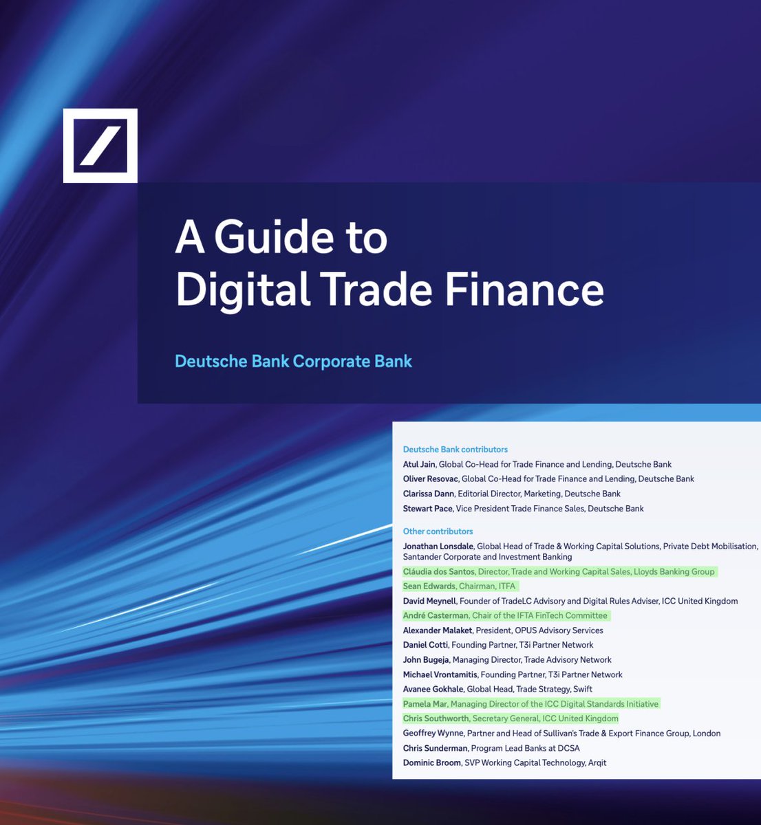 Tokenicer's tweet image. 🔥The other day @DeutscheBank dropped a Guide to Digital Trade Finance.

Perfect timing given governments globally are preparing for things like MLETR &amp;amp; eBL.

The paper highlights various government efforts to digital trade, many connected to $XDC.

As we see, Andre Casterman…