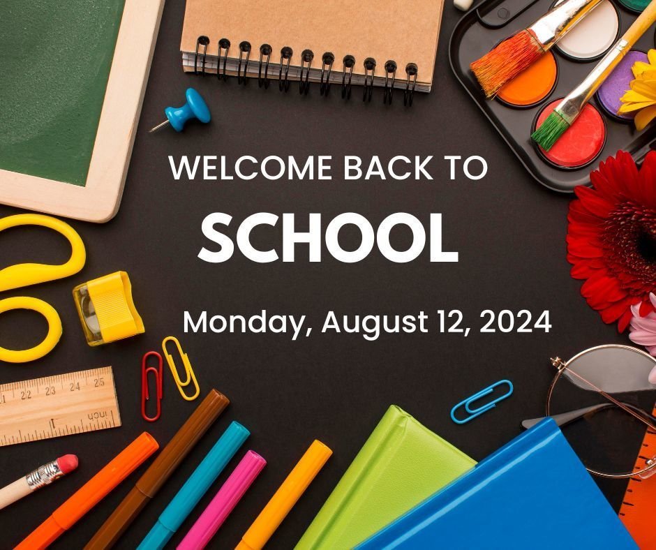 The first day of school is Monday, August 12th.  We are excited to see our students again!  Let's have a great school year!