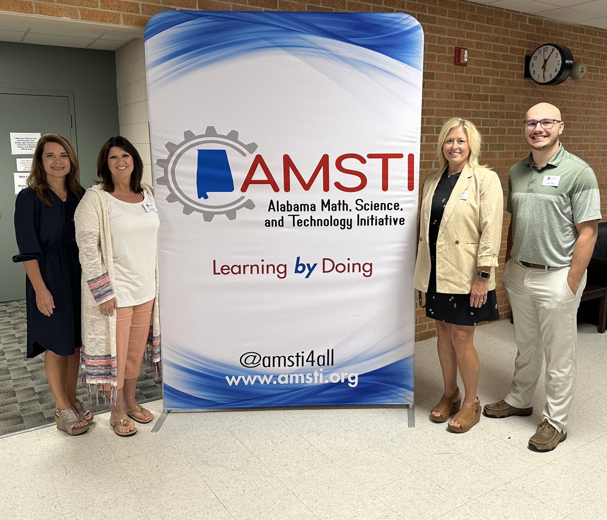 Our family has grown and we are thrilled to announce four new UNA specialists! 
Rachel Nelson K-5 Math
Laura Haase K-5 Math
Robin Thompson ASIM Physics
Hunter Ray 6-12 Math
<a href="/AlabamaAchieves/">Alabama State Department of Education</a> <a href="/AMSTI4all/">AMSTI</a> <a href="/UNAinservice/">UNA Inservice Center</a> #amsti4all #4thekids #learningbydoing