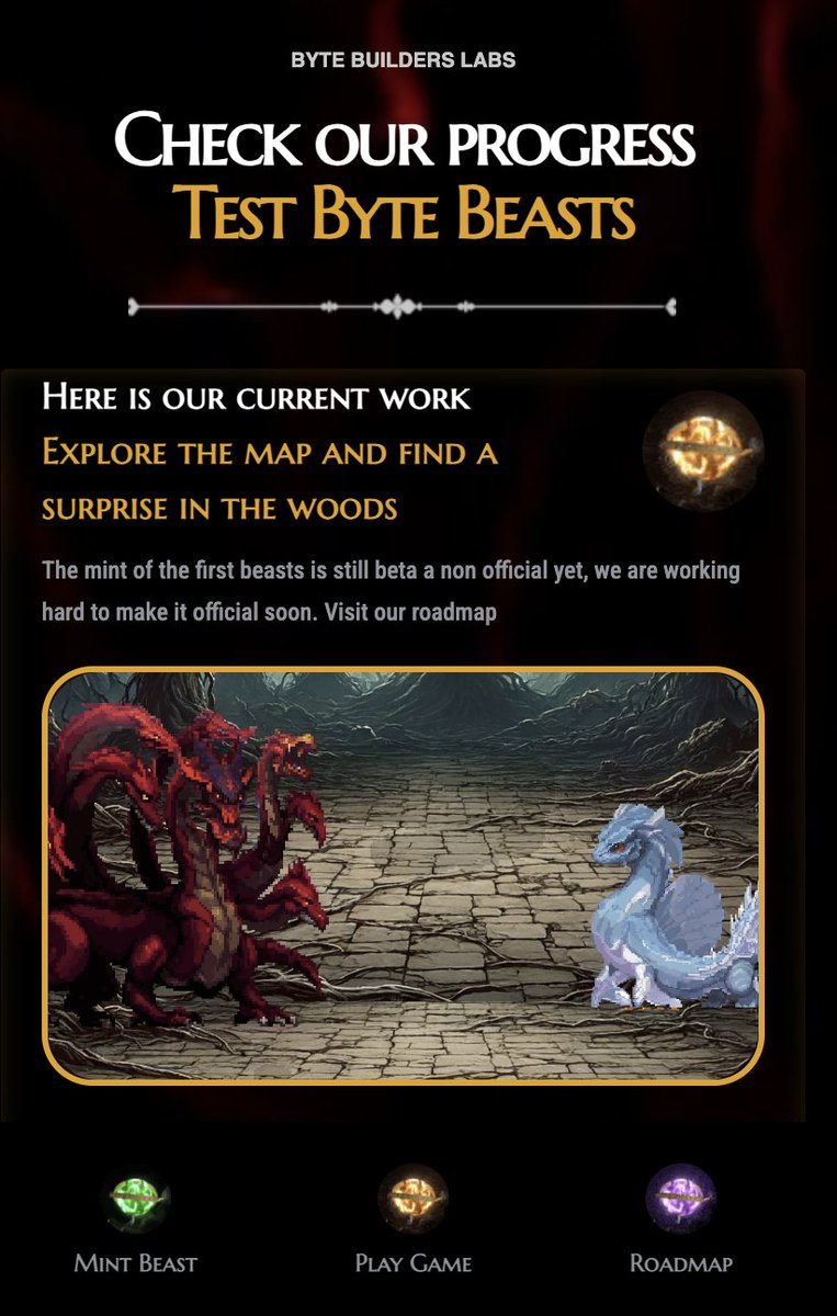 Introducing the new official website🐉😎
Discover the latest ByteBeasts features, our roadmap, and try our beta version of what we've built so far🚀Check it out now🤩
bytebeasts.games