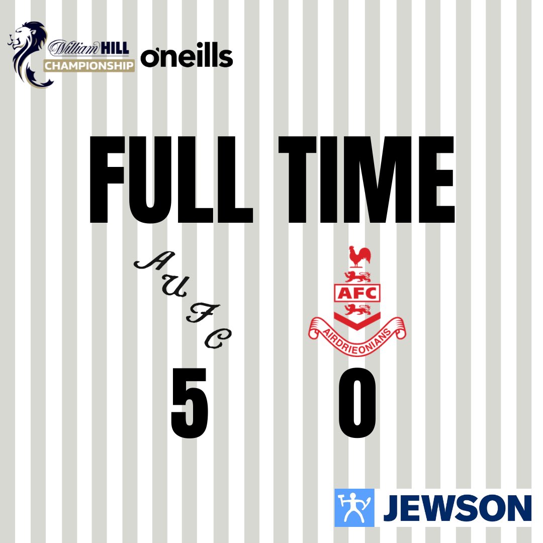 FT | ⌛ | The final whistle sounds at Somerset Park

Ayr [5 - 0] Airdrie

#WeAreUnited