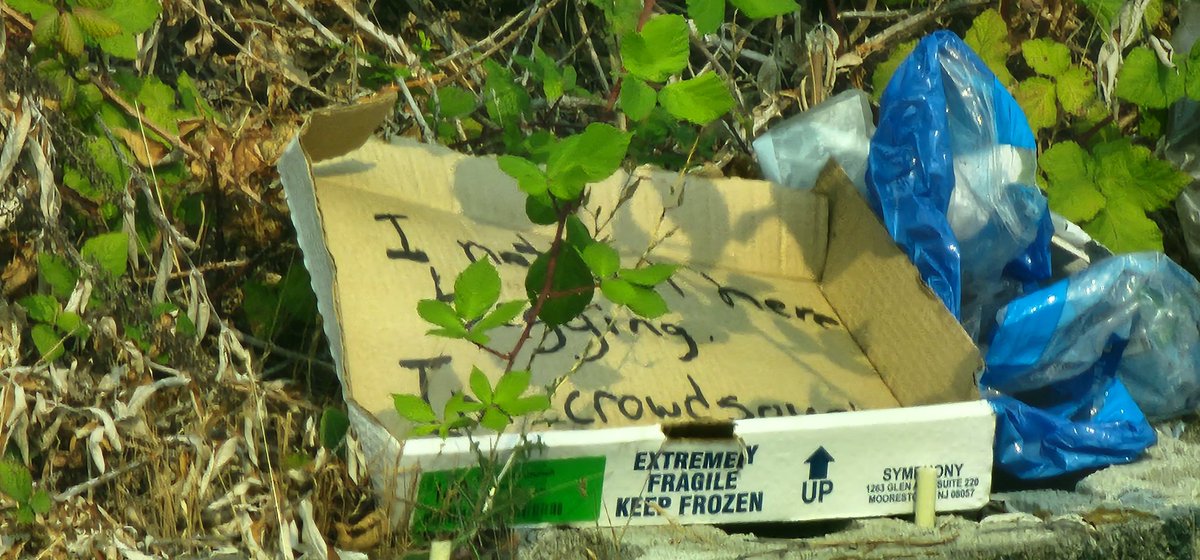 usmc_rotendo's tweet image. "I'm not here begging. I'm crowdsourcing." - outside Bellevue, WA. #crowdsourcing #begging #washington