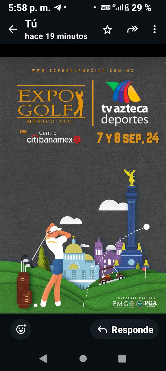 Con la Gran sorpresa del apoyo al Golf de  <a href="/gruposalinas/">Grupo Salinas</a>, con <a href="/AztecaDeportes/">TV Azteca Deportes</a> quién patrocina el "NAMING" DE EXPOGOLF MÉXICO este 2024, quedando así como "EXPOGOLF MÉXICO AZTECA DEPORTES" 
Gracias <a href="/SalinasBenjamin/">Benjamin Salinas S.</a>  y Gracias <a href="/RicardoBSalinas/">Don Ricardo Salinas Pliego</a> !!
Nos vemos los próximos 7 y 8  SEP