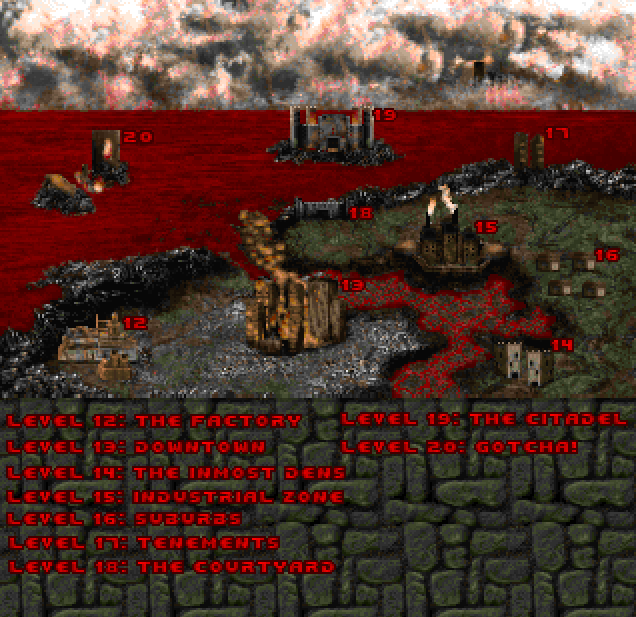 #Doom Fan-made Doom 2 Intermission Screen Map Guide (The City)