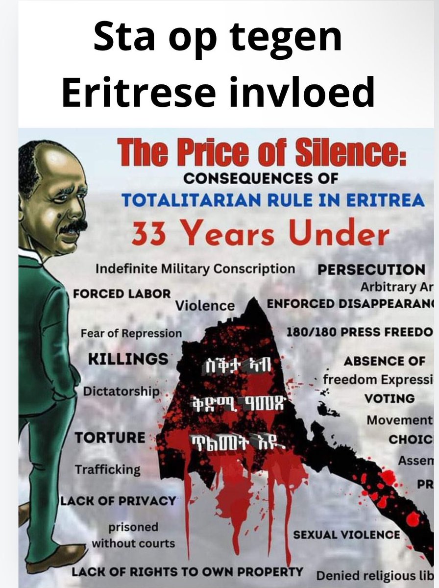 Fadaxnadegle's tweet photo. #Eritrea kent een van de meest repressieve mensenrechtensituaties ter wereld. Er zijn uitgebreide berichten over marteling, willekeurige detenties en gebrek aan mensenrechten.
#BlueRevolation #Eritrea #FreeJohnBlack #FreeThemAll 🛑Stop de onderdrukking #TransantionalRepression #NoMorePFDJTerror
@GemeenteDenHaag
@pieteromtzigt
@telegraaf
@DutchMFA
@lientje1967
@DutchNewsNL
@KingdomNL_UN
@OnsOranje
@NLinGeneva
@DutchNewspapers
@dilanyesilgoz
@2eKamertweets
@NLgovernment_
@RTL4
@NLatEU
@RvanAsten
@RTLnieuws
@NLNetherlands
@omroepwest
@PieterOmtzigt
@telegraaf
@ADnl