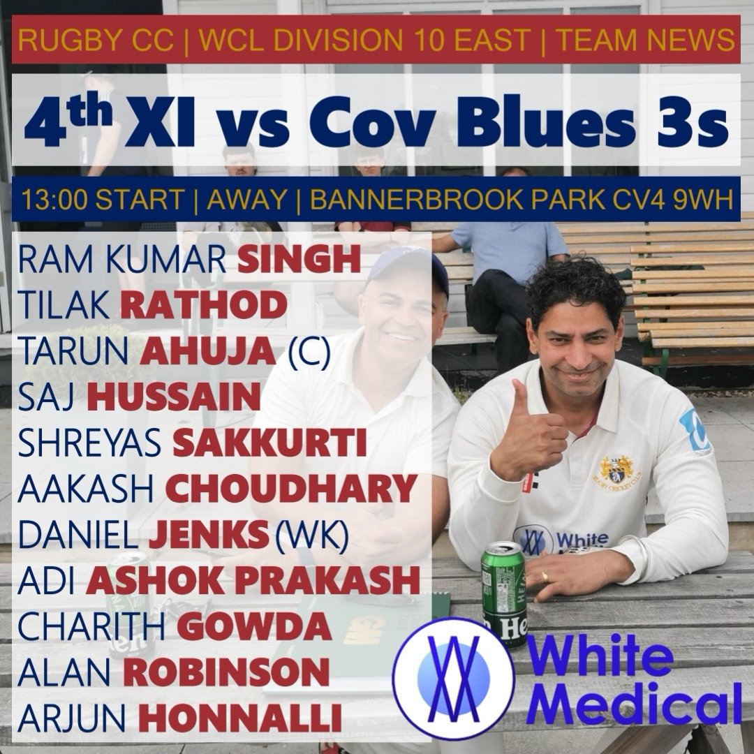 Here's how we line up tomorrow. The 1sts are in urgent need of a win as they return to white ball action for the final 6 matches of the season, currently sitting in the relegation spots.