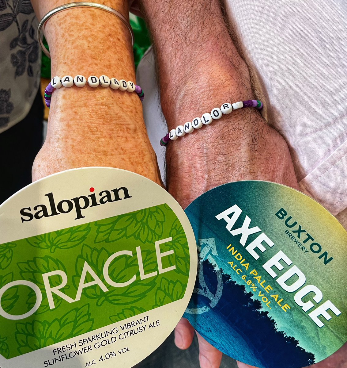 We have some great pale refreshing cask ales on today. These beauties from <a href="/SalopianBrewery/">Salopian Brewery</a> and <a href="/BuxtonBrewery/">BuxtonBrewery</a> and these fabulous bracelets from our lovely regular Judy.