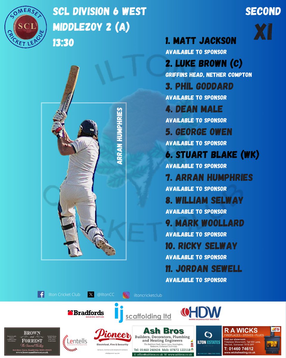 Ilton Cricket Club (@iltoncc) on Twitter photo ๐ง๐ฒ๐ฎ๐บ ๐ป๐ฒ๐๐
Team news for the 1๏ธโฃs & 2๏ธโฃs fixtures tomorrow in the <a href="/SomCricLeague/">Somerset Cricket League</a>
#iltoncricketclub ๐ง๐ฒ๐ฎ๐บ ๐ป๐ฒ๐๐
Team news for the 1๏ธโฃs & 2๏ธโฃs fixtures tomorrow in the <a href="/SomCricLeague/">Somerset Cricket League</a>
#iltoncricketclub