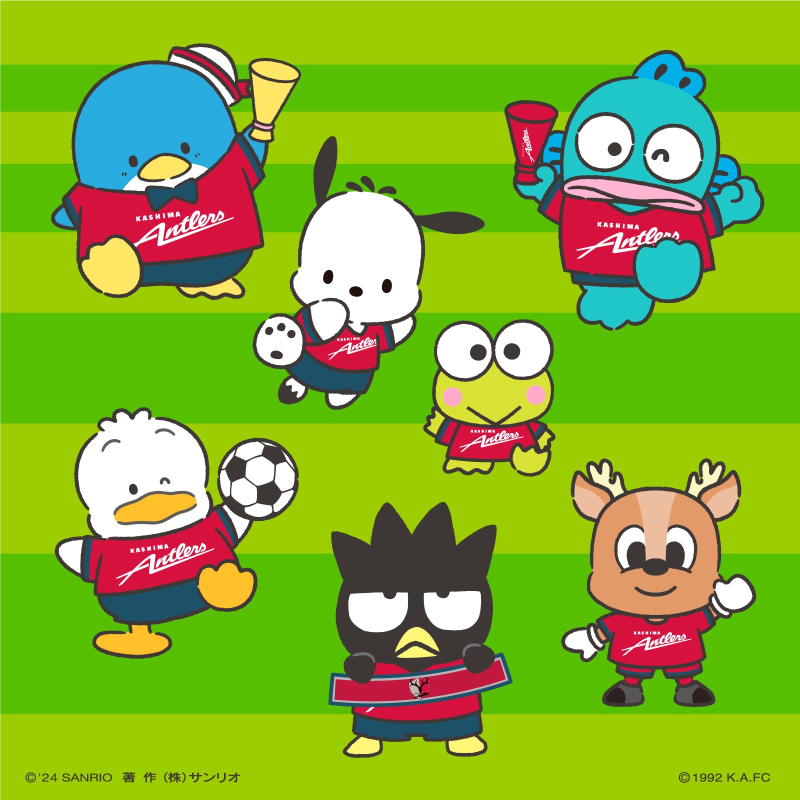【鹿島アントラーズ】サンリオセット(しかお＆ポチャッコ) はぴだんぶい【公式】 on X: 