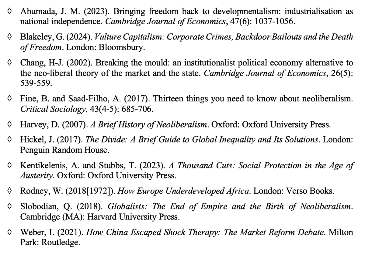One of my favourite lectures to deliver is the very first lecture I give at the start of the academic year at Cambridge.

It's titled, "Neoliberalism and Its Global Deployment", and here is the reading list for my upcoming version of that lecture.