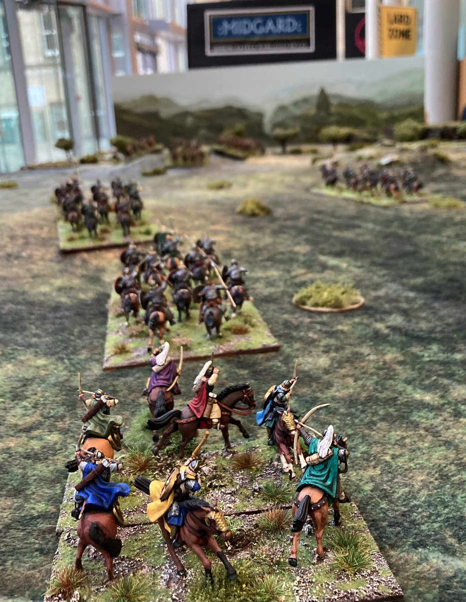 We are set up and ready to go for Britcon 2024 in the morning! Two games of the forthcoming Midgard Heroic Battles rules from Reisswitz Press (Trojan War and Middle-earth) can be found in the Lard Workshop. Backgrounds used by permission of Jon Hodgson Illustration.