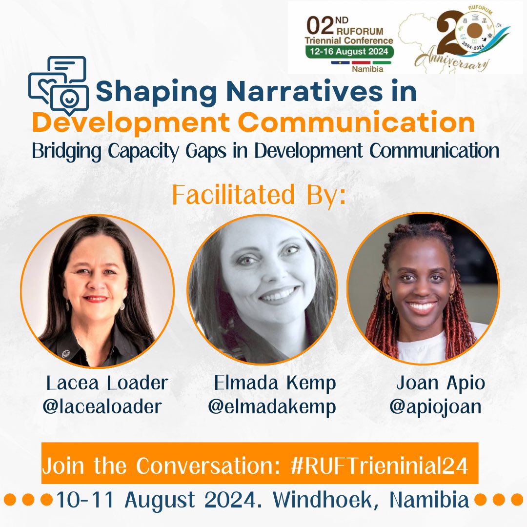 Happening This week: Who look at Shaping Narratives in #DevelopmentCommunication working with Communications Specialists from <a href="/ruforumsec/">RUFORUM</a> member universities during the ongoing #RUFTriennial24 in Namibia. #HigherEducation