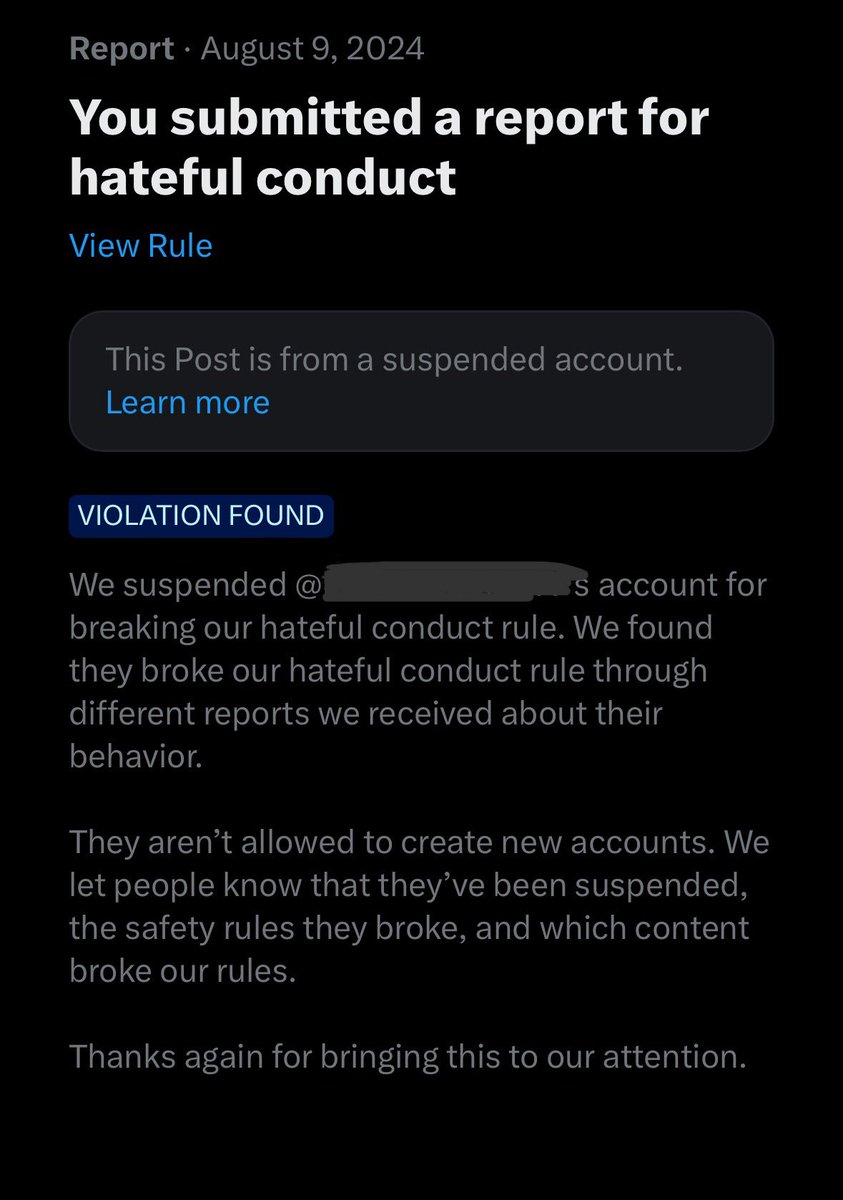 vez136's tweet photo. Another result! Account suspended for racist hatred. Keep at it good people, don’t let them win! #ReportRacists https://t.co/RrXBCzm1JC